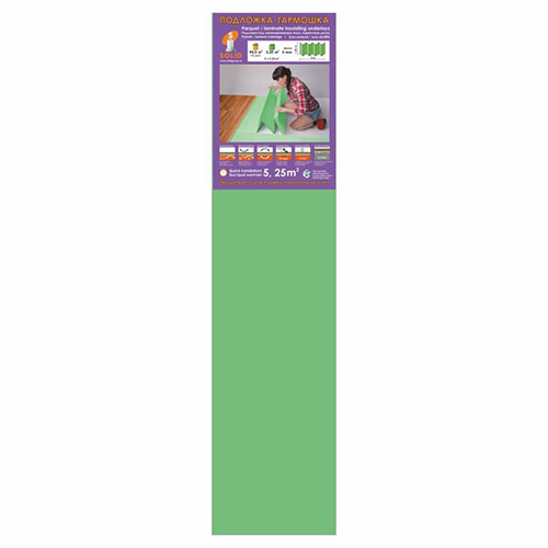 Подложка-гармошка под ламинат Солид XPS 3мм/5,25м2 зеленая